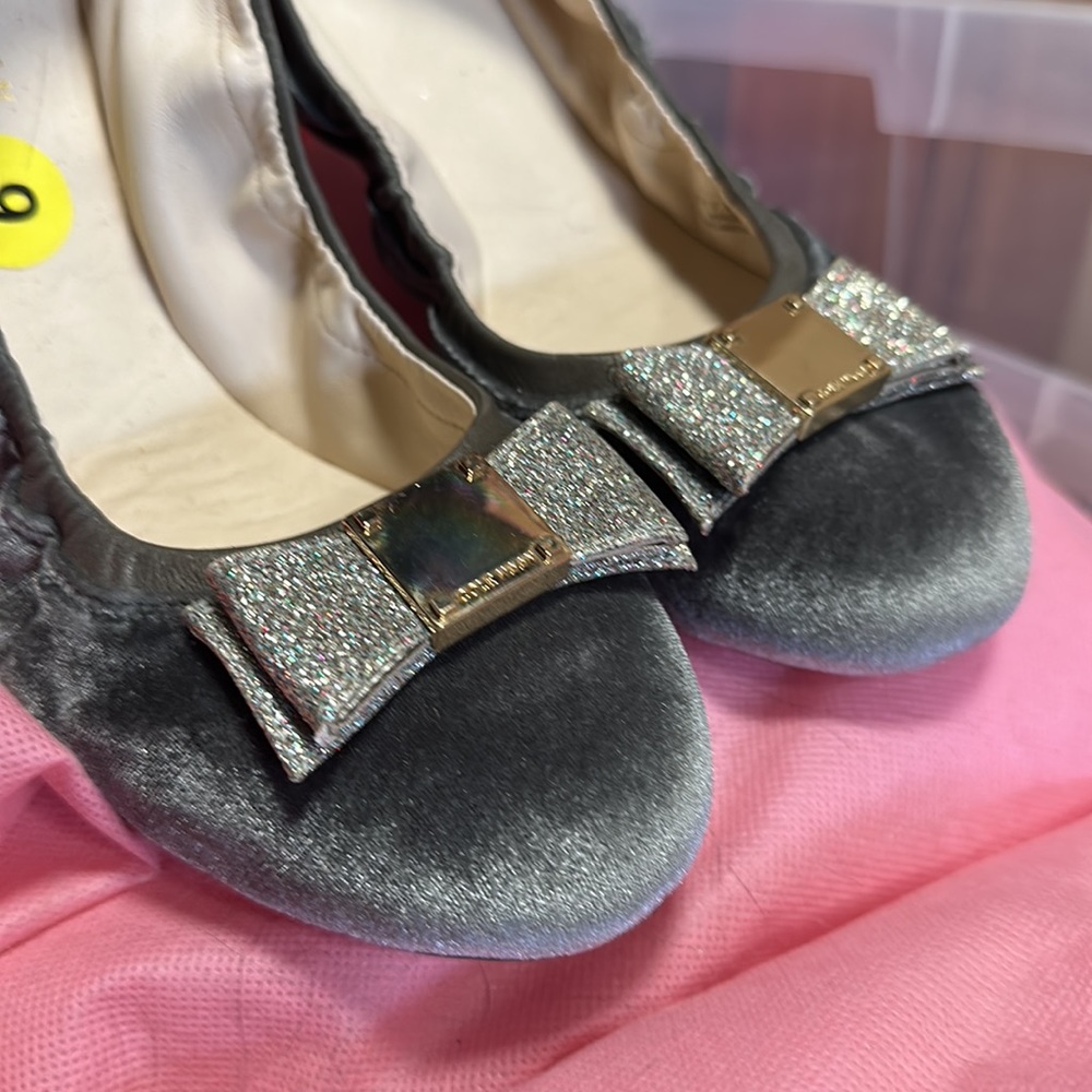 NWT Cole Haan Grey Velvet Ballet Flats Size 9